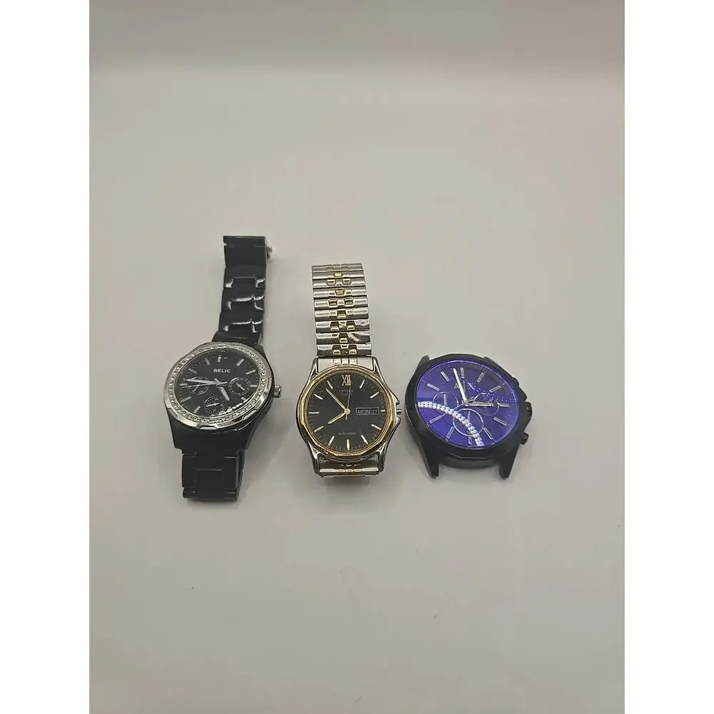 Lot Of 3 Mens Watches, Relic, Citizen, Armani Exchange...‎